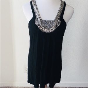 Rock & Roll Cowgirl Silver and Black Tank